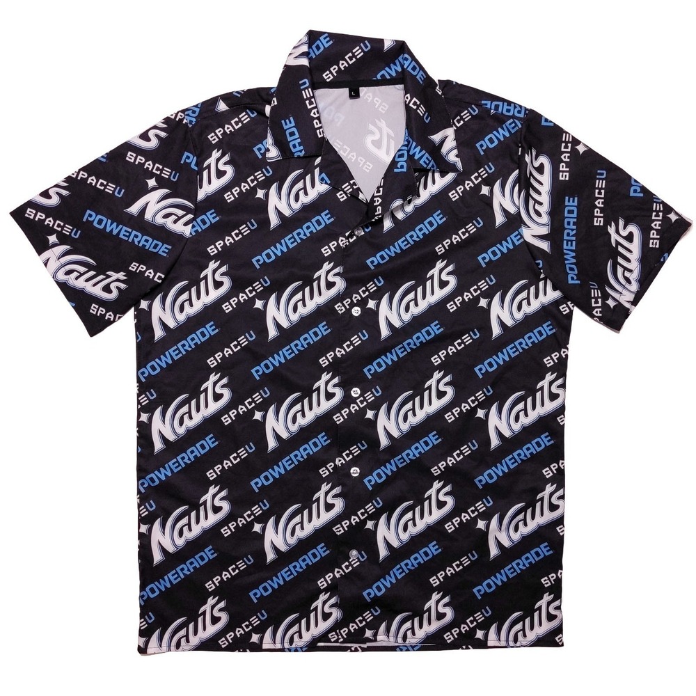 UCF Knights Citronauts Script Space‎ U Hawaiian Camp Shirt Black Blue Large L